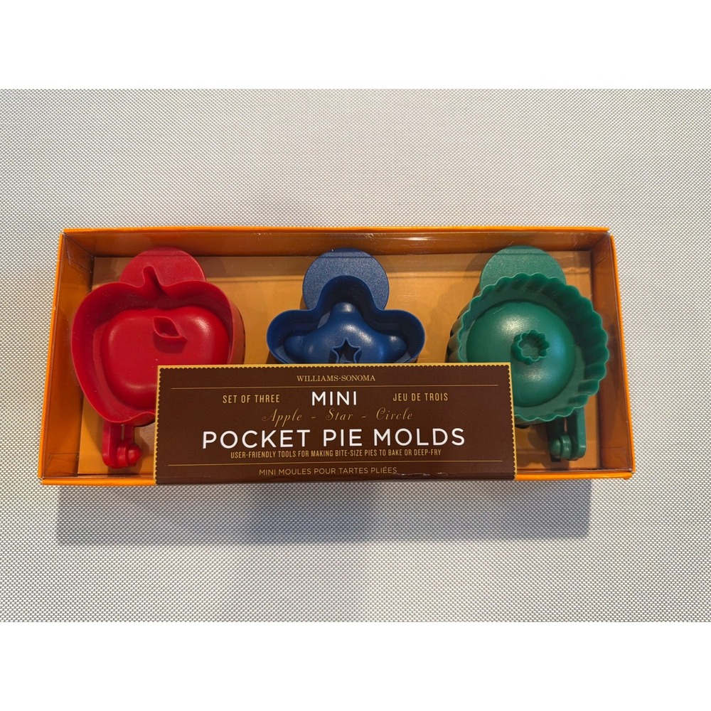 NEW Williams Sonoma Mini Pocket Pie Molds Set of 3 Apple Star Circle Homemade